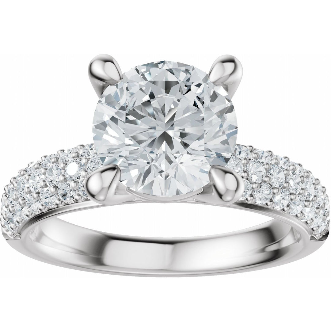14K Gold 1-4 Carat Luxury Lab-Grown Diamond Pave'-Style Accented Engagement Ring or Band