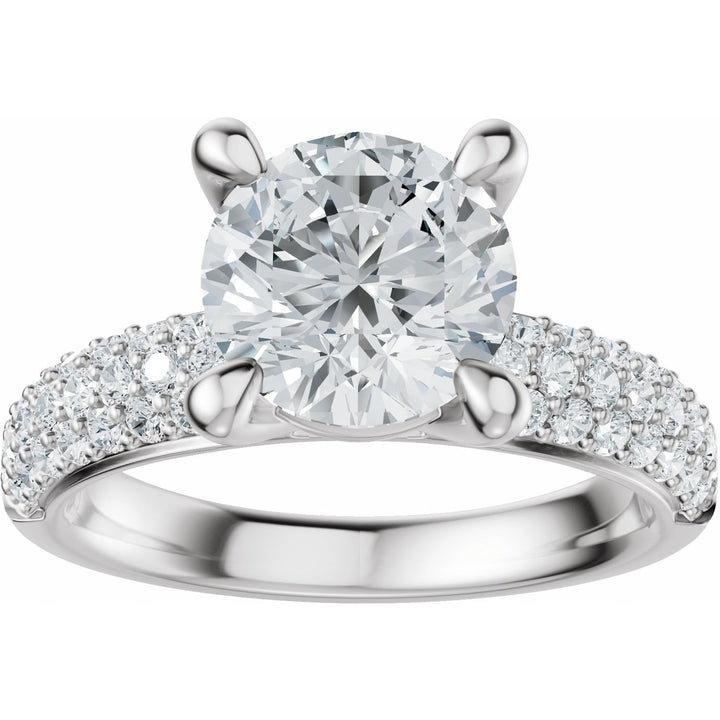 14K Gold 1-4 Carat Luxury Lab-Grown Diamond Pave'-Style Accented Engagement Ring or Band