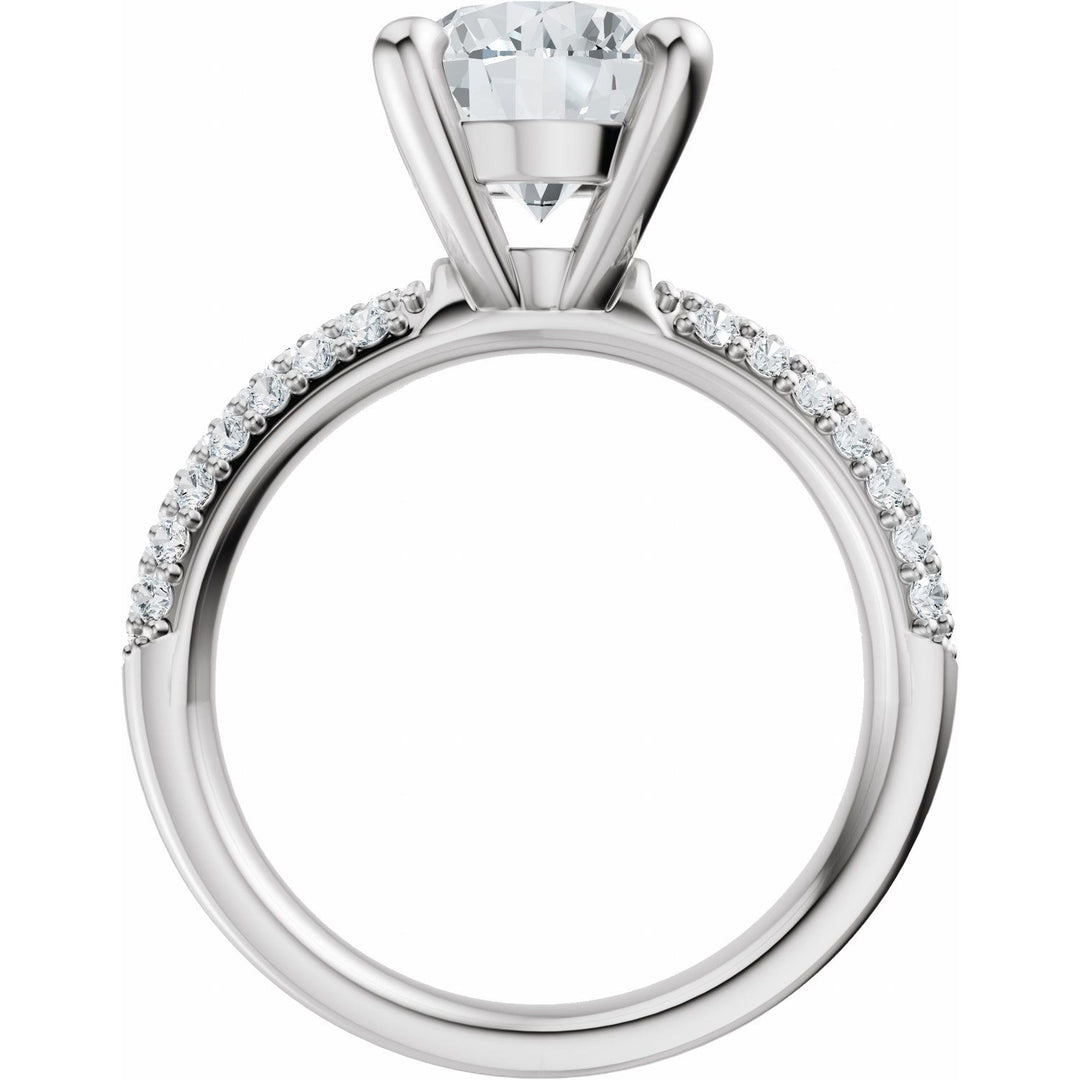 14K Gold 1-4 Carat Luxury Lab-Grown Diamond Pave'-Style Accented Engagement Ring or Band