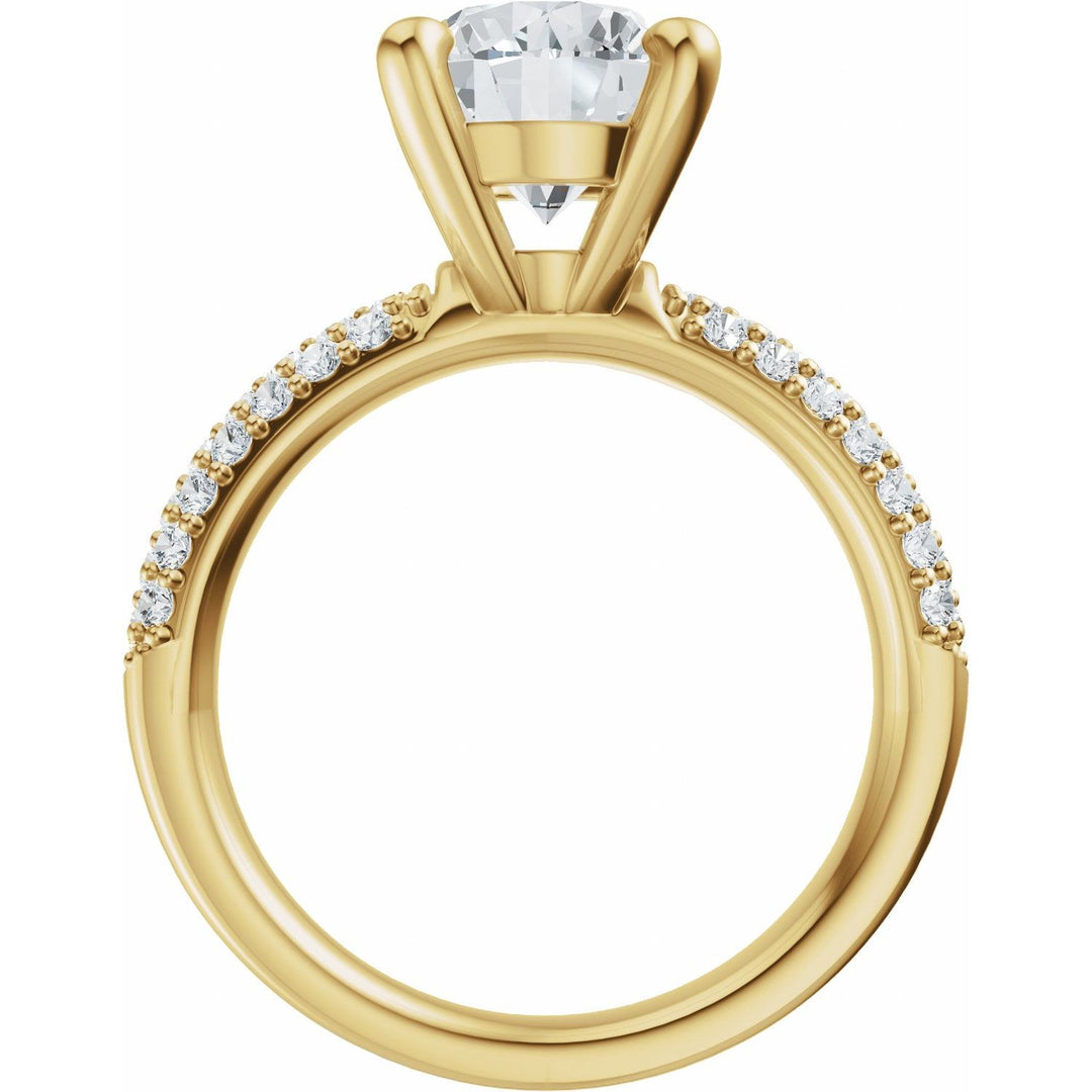14K Gold 1-4 Carat Luxury Lab-Grown Diamond Pave'-Style Accented Engagement Ring or Band