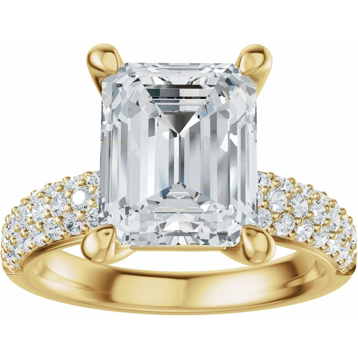 14K Gold 1-4 Carat Luxury Lab-Grown Diamond Pave'-Style Accented Engagement Ring or Band