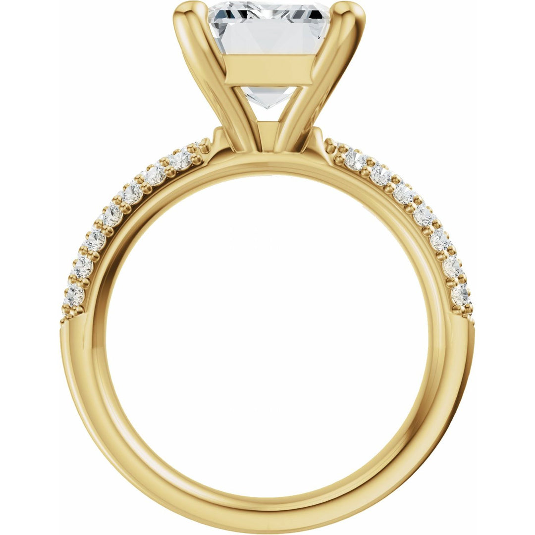14K Gold 1-4 Carat Luxury Lab-Grown Diamond Pave'-Style Accented Engagement Ring or Band