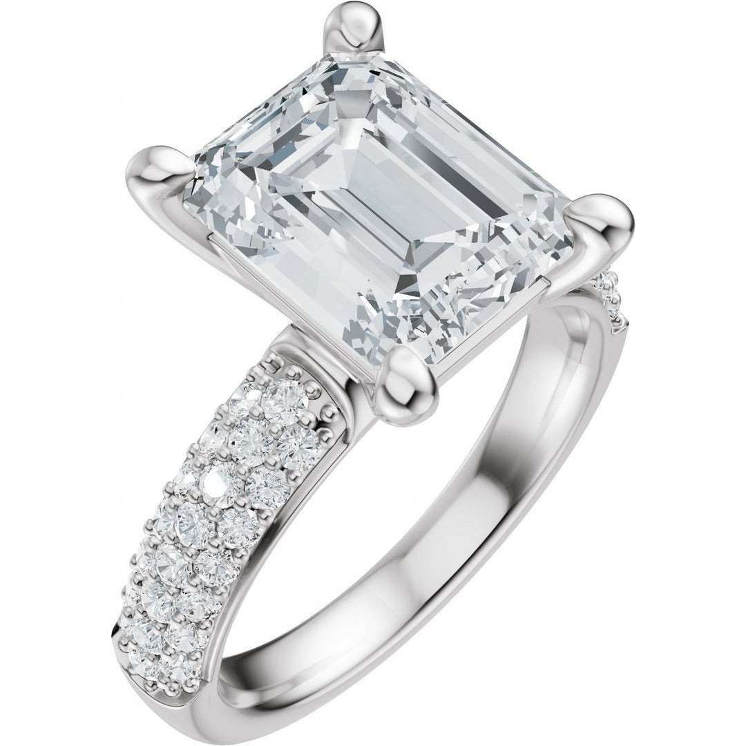 14K Gold 1-4 Carat Luxury Lab-Grown Diamond Pave'-Style Accented Engagement Ring or Band