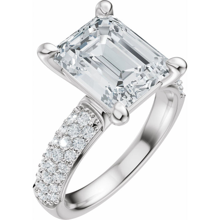 14K Gold 1-4 Carat Luxury Lab-Grown Diamond Pave'-Style Accented Engagement Ring or Band