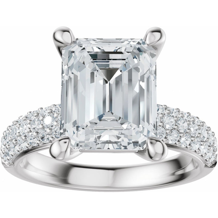14K Gold 1-4 Carat Luxury Lab-Grown Diamond Pave'-Style Accented Engagement Ring or Band