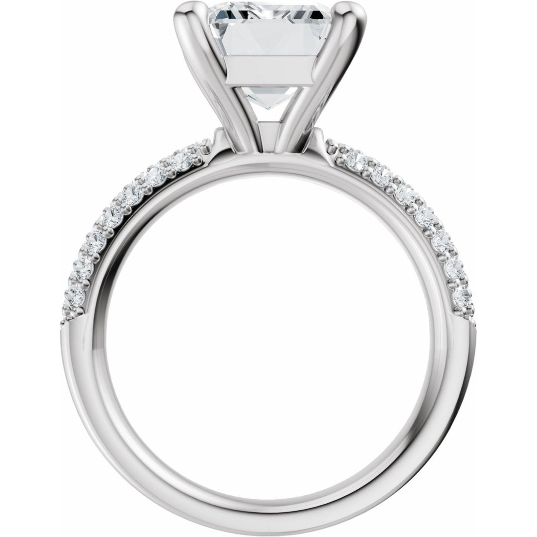14K Gold 1-4 Carat Luxury Lab-Grown Diamond Pave'-Style Accented Engagement Ring or Band