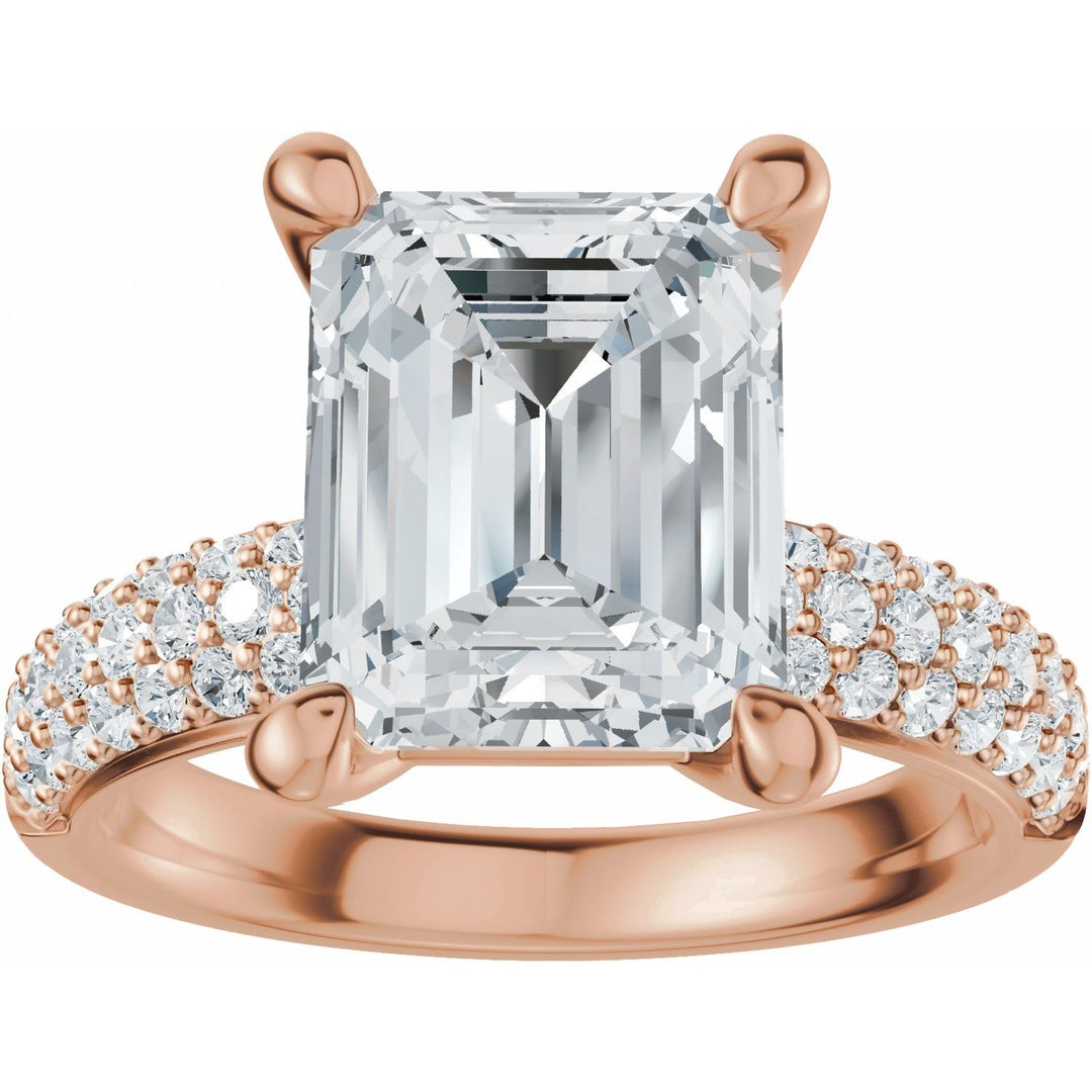 14K Gold 1-4 Carat Luxury Lab-Grown Diamond Pave'-Style Accented Engagement Ring or Band