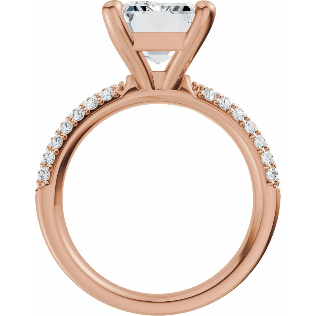 14K Gold 1-4 Carat Luxury Lab-Grown Diamond Pave'-Style Accented Engagement Ring or Band