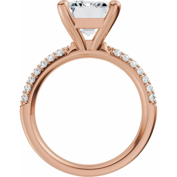 14K Gold 1-4 Carat Luxury Lab-Grown Diamond Pave'-Style Accented Engagement Ring or Band