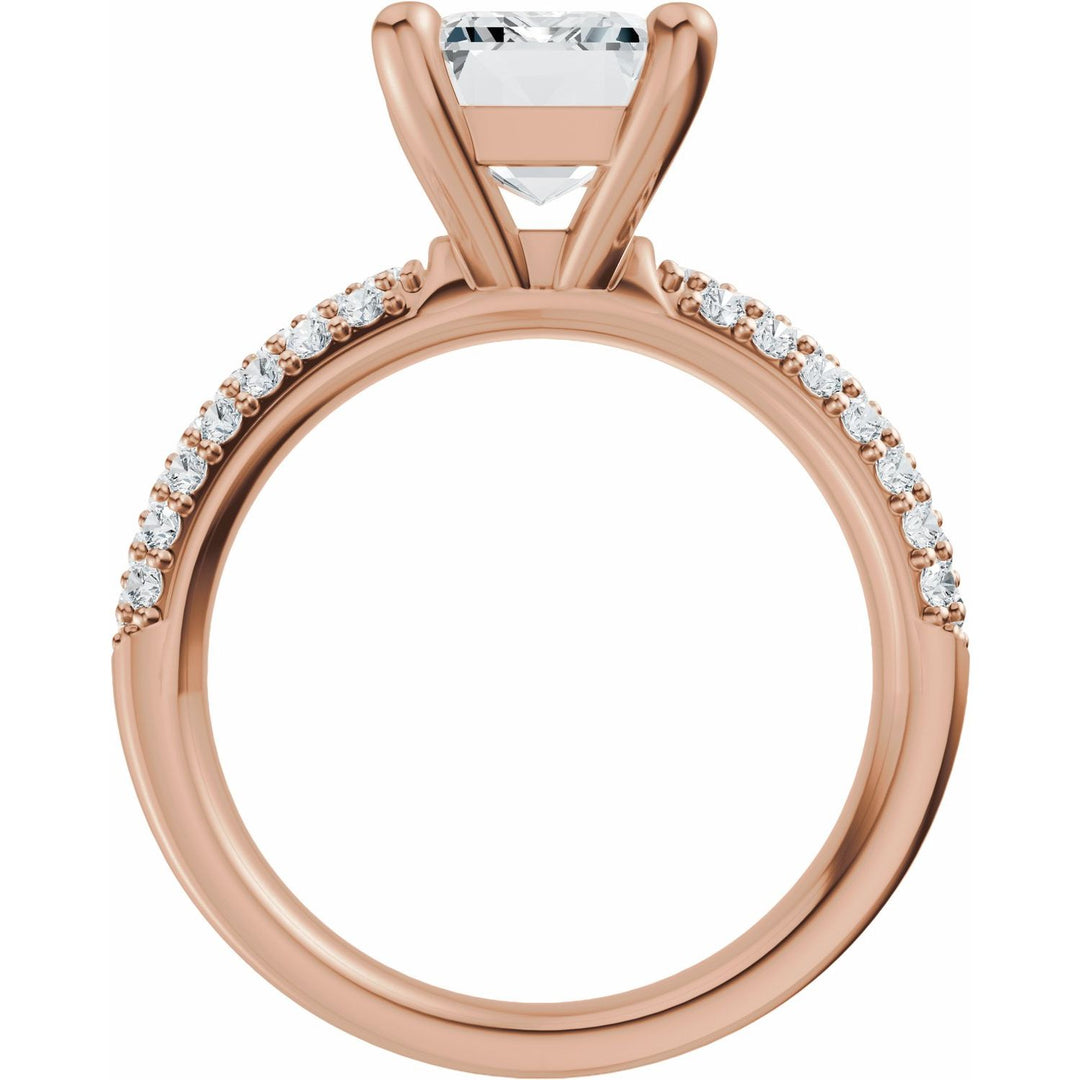 14K Gold 1-4 Carat Luxury Lab-Grown Diamond Pave'-Style Accented Engagement Ring or Band
