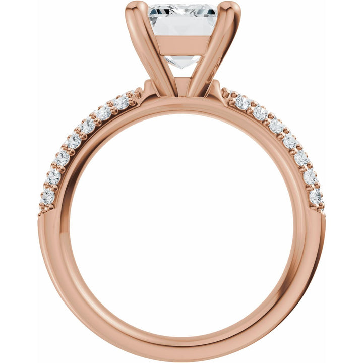 14K Gold 1-4 Carat Luxury Lab-Grown Diamond Pave'-Style Accented Engagement Ring or Band