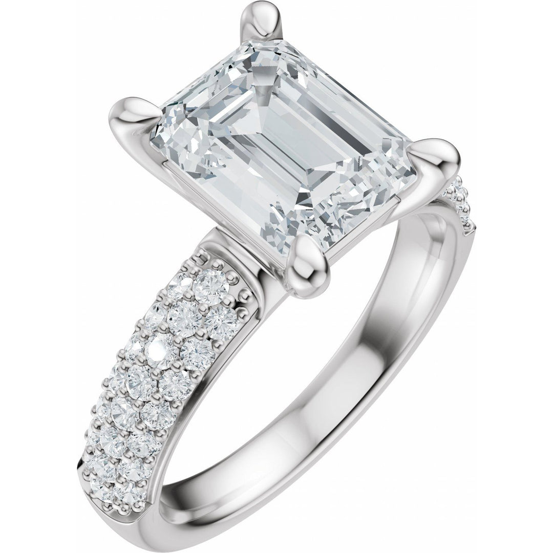 14K Gold 1-4 Carat Luxury Lab-Grown Diamond Pave'-Style Accented Engagement Ring or Band