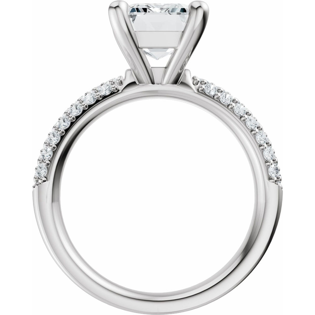 14K Gold 1-4 Carat Luxury Lab-Grown Diamond Pave'-Style Accented Engagement Ring or Band