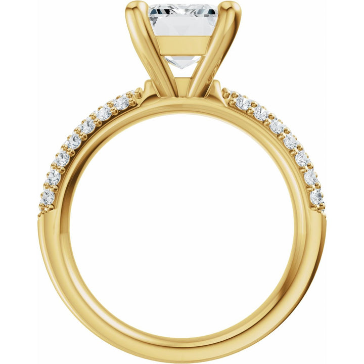 14K Gold 1-4 Carat Luxury Lab-Grown Diamond Pave'-Style Accented Engagement Ring or Band