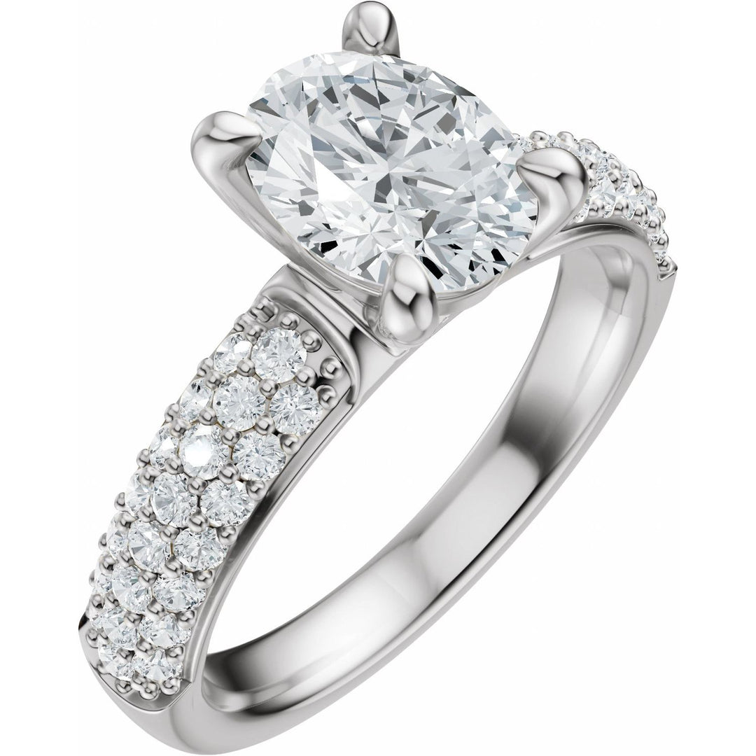 14K Gold 1-4 Carat Luxury Lab-Grown Diamond Pave'-Style Accented Engagement Ring or Band