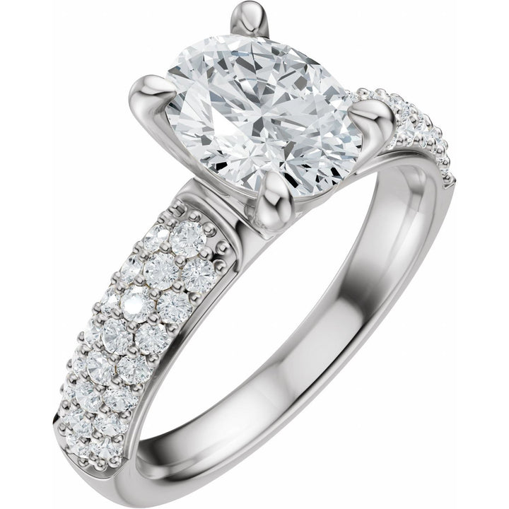 14K Gold 1-4 Carat Luxury Lab-Grown Diamond Pave'-Style Accented Engagement Ring or Band