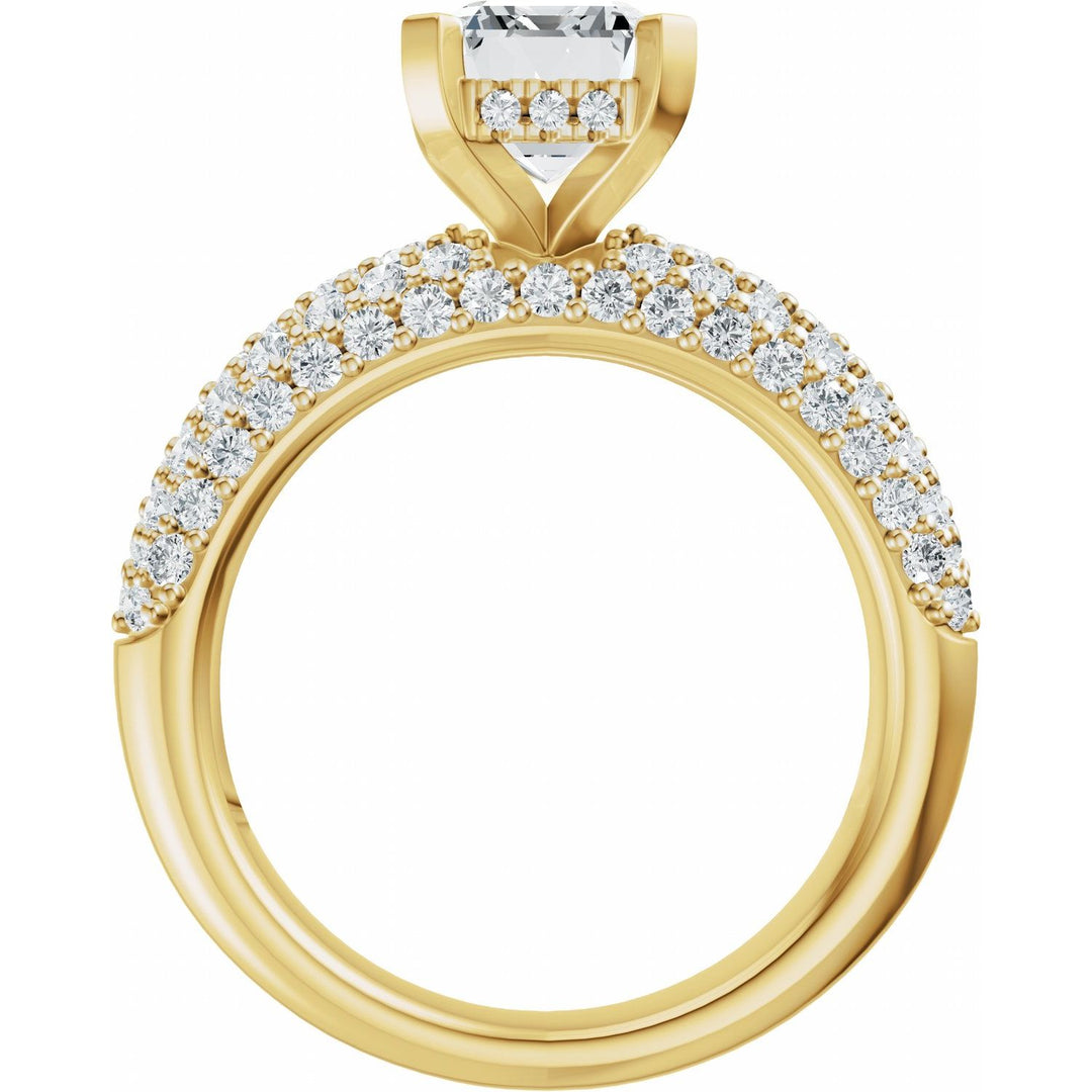 14K Gold 1 1/5-2 1/2 Carat Luxury Lab-Grown Diamond Pave'-Style Accented Engagement Ring or Band
