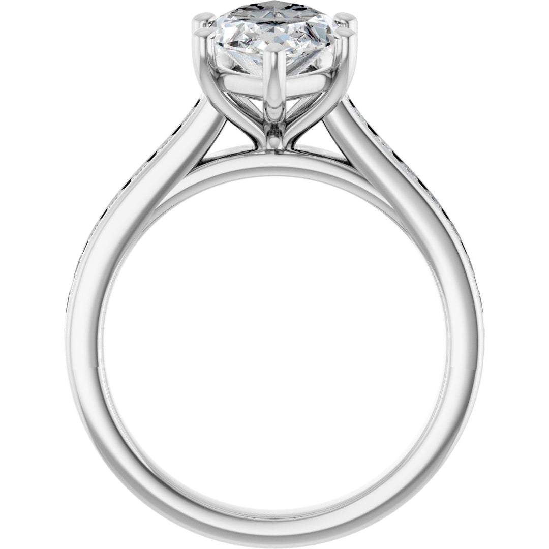 14K White Gold 1 1/2 - 3 1/2 Carat Luxury Lab-Grown Diamond Accent Engagement Ring