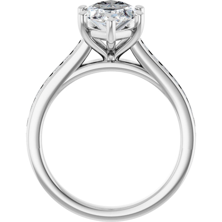 14K White Gold 1 1/2 - 3 1/2 Carat Luxury Lab-Grown Diamond Accent Engagement Ring