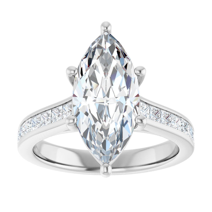 14K White Gold 1 1/2 - 3 1/2 Carat Luxury Lab-Grown Diamond Accent Engagement Ring