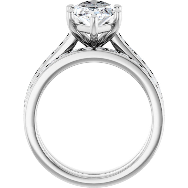 14K Gold Luxury Lab-Grown Diamond Matching Engagement Ring Band