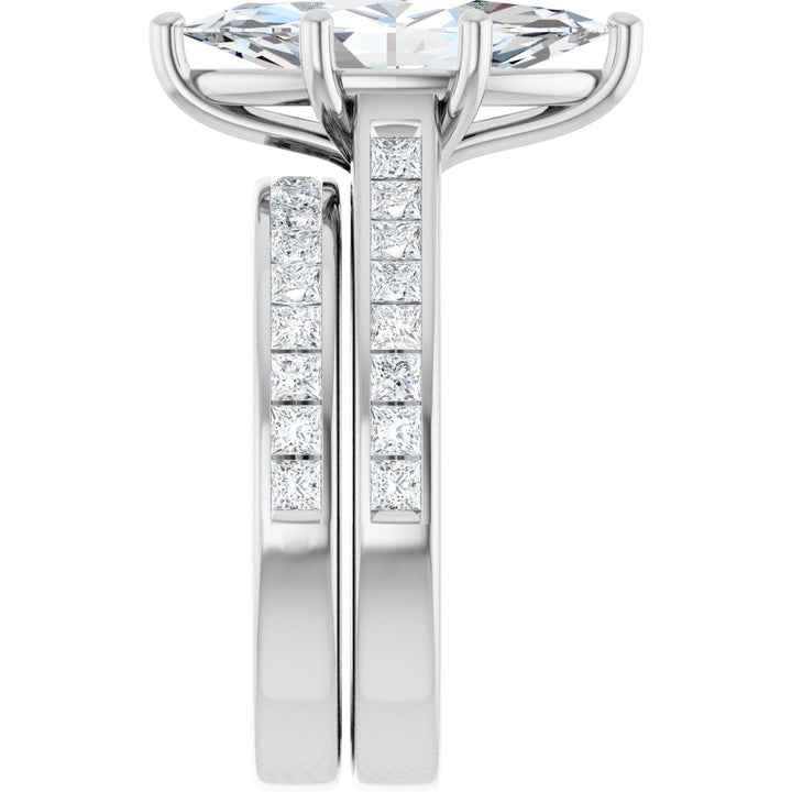 14K White Gold 1 1/2 - 3 1/2 Carat Luxury Lab-Grown Diamond Accent Engagement Ring