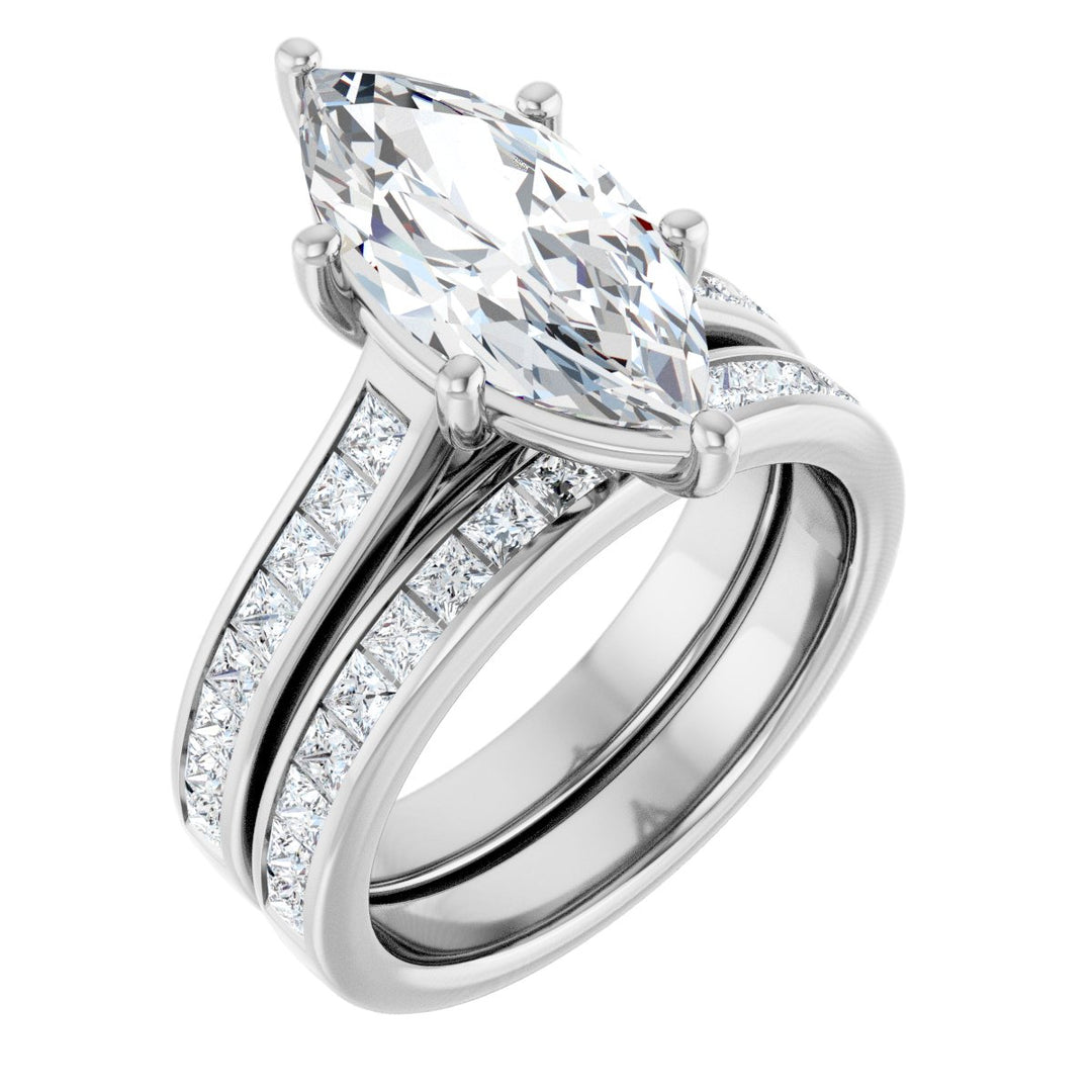 14K Gold Luxury Lab-Grown Diamond Matching Engagement Ring Band