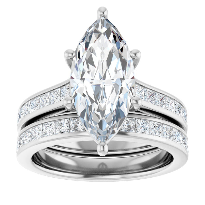 14K White Gold 1 1/2 - 3 1/2 Carat Luxury Lab-Grown Diamond Accent Engagement Ring
