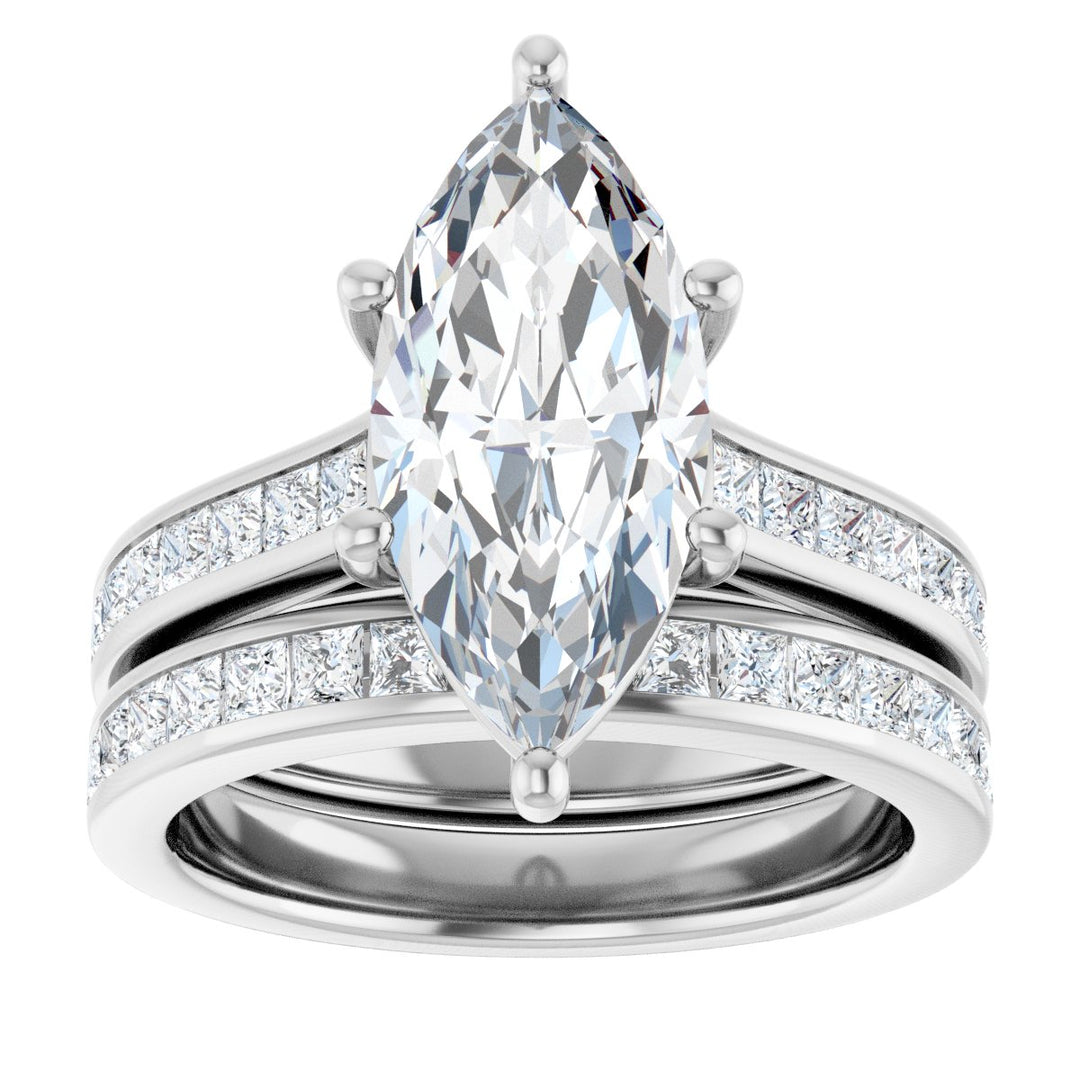 14K Gold Luxury Lab-Grown Diamond Matching Engagement Ring Band