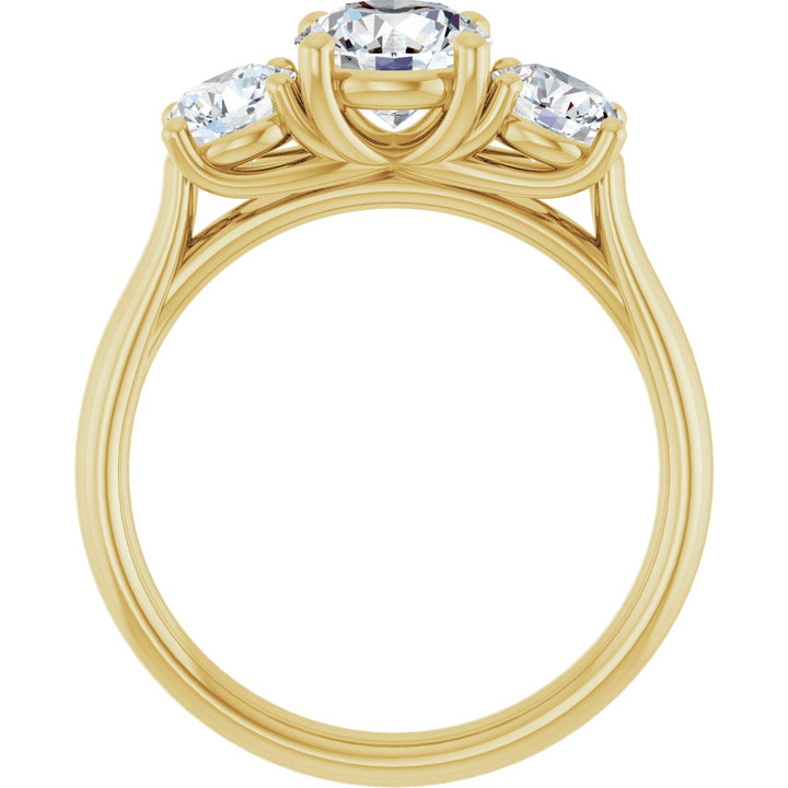 14K Gold 1 1/3-3 1/2 Carat Luxury Lab-Grown Diamond Three-Stone Engagement Ring