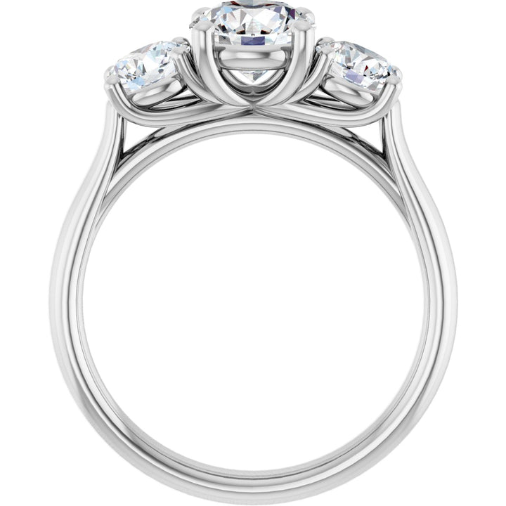 14K Gold 1 1/3-3 1/2 Carat Luxury Lab-Grown Diamond Three-Stone Engagement Ring