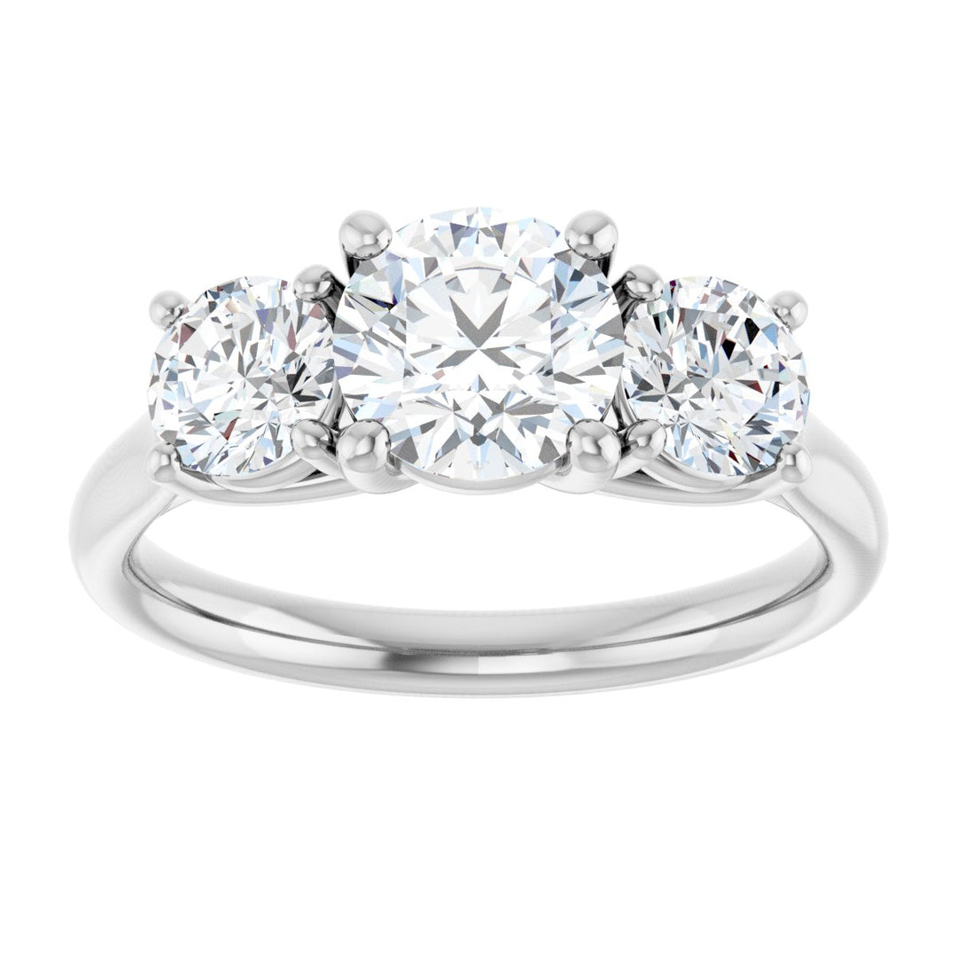 14K Gold 1 1/3-3 1/2 Carat Luxury Lab-Grown Diamond Three-Stone Engagement Ring