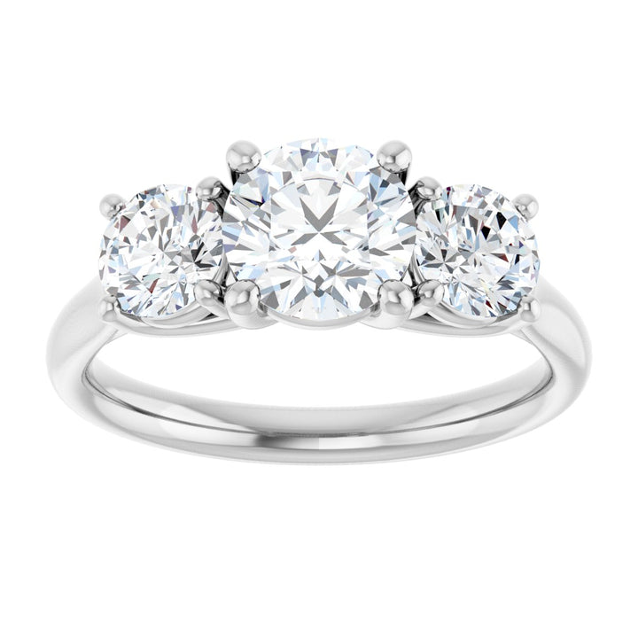 14K Gold 1 1/3-3 1/2 Carat Luxury Lab-Grown Diamond Three-Stone Engagement Ring
