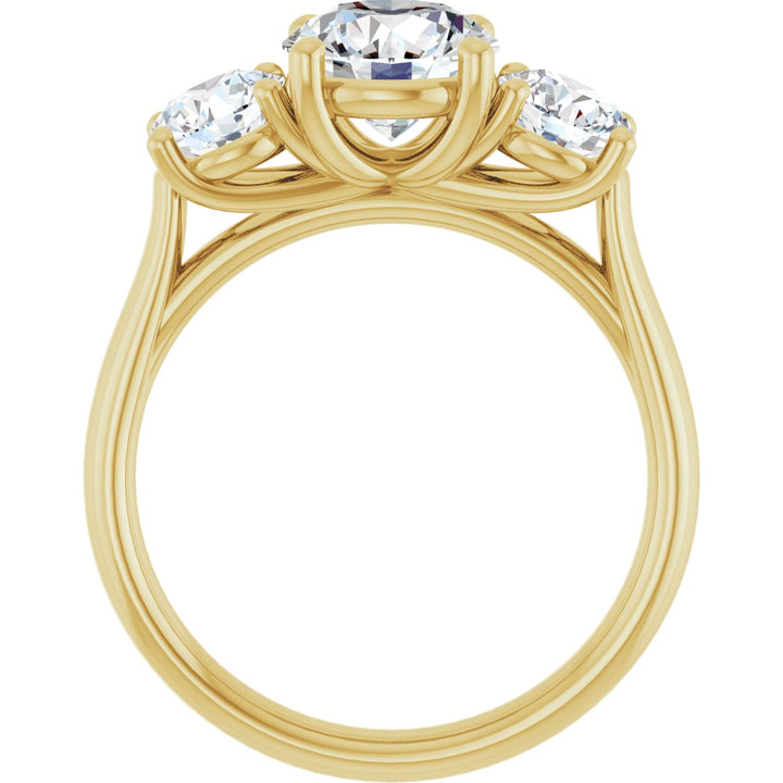 14K Gold 1 1/3-3 1/2 Carat Luxury Lab-Grown Diamond Three-Stone Engagement Ring