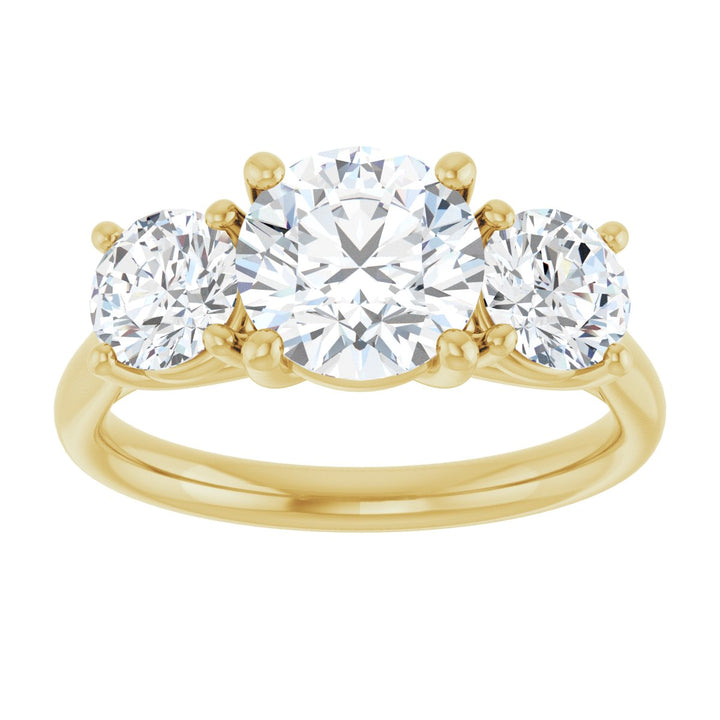 14K Gold 1 1/3-3 1/2 Carat Luxury Lab-Grown Diamond Three-Stone Engagement Ring