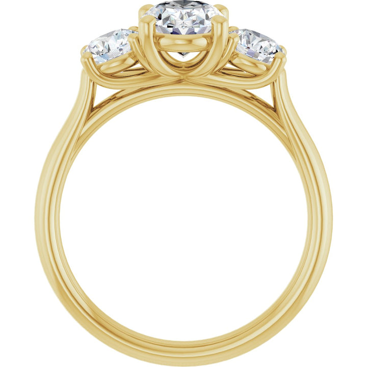 14K Gold 1 1/3-3 1/2 Carat Luxury Lab-Grown Diamond Three-Stone Engagement Ring
