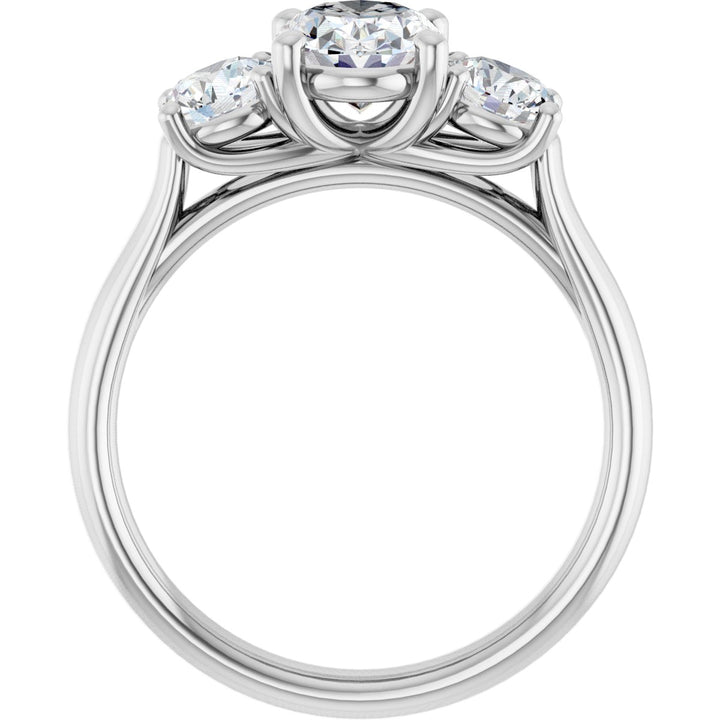 14K Gold 1 1/3-3 1/2 Carat Luxury Lab-Grown Diamond Three-Stone Engagement Ring