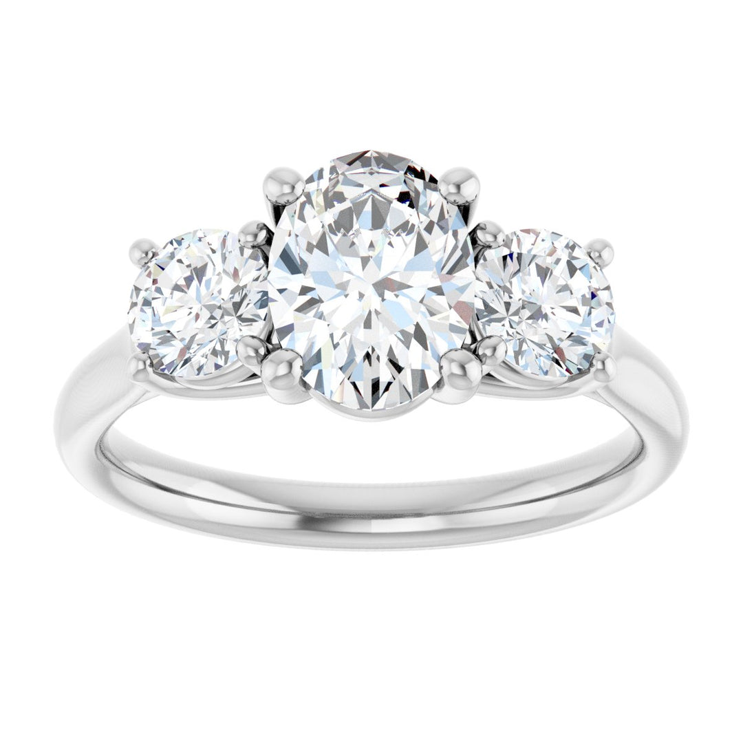 14K Gold 1 1/3-3 1/2 Carat Luxury Lab-Grown Diamond Three-Stone Engagement Ring
