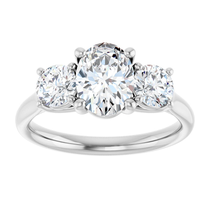 14K Gold 1 1/3-3 1/2 Carat Luxury Lab-Grown Diamond Three-Stone Engagement Ring
