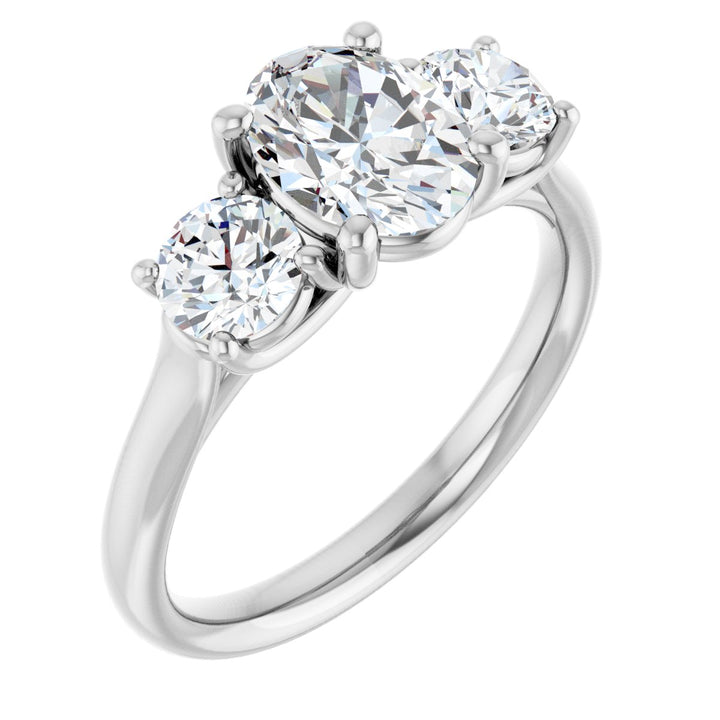 14K Gold 1 1/3-3 1/2 Carat Luxury Lab-Grown Diamond Three-Stone Engagement Ring