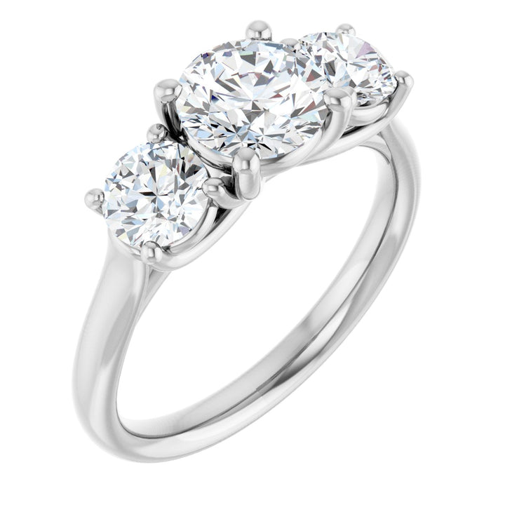 14K Gold 1 1/3-3 1/2 Carat Luxury Lab-Grown Diamond Three-Stone Engagement Ring
