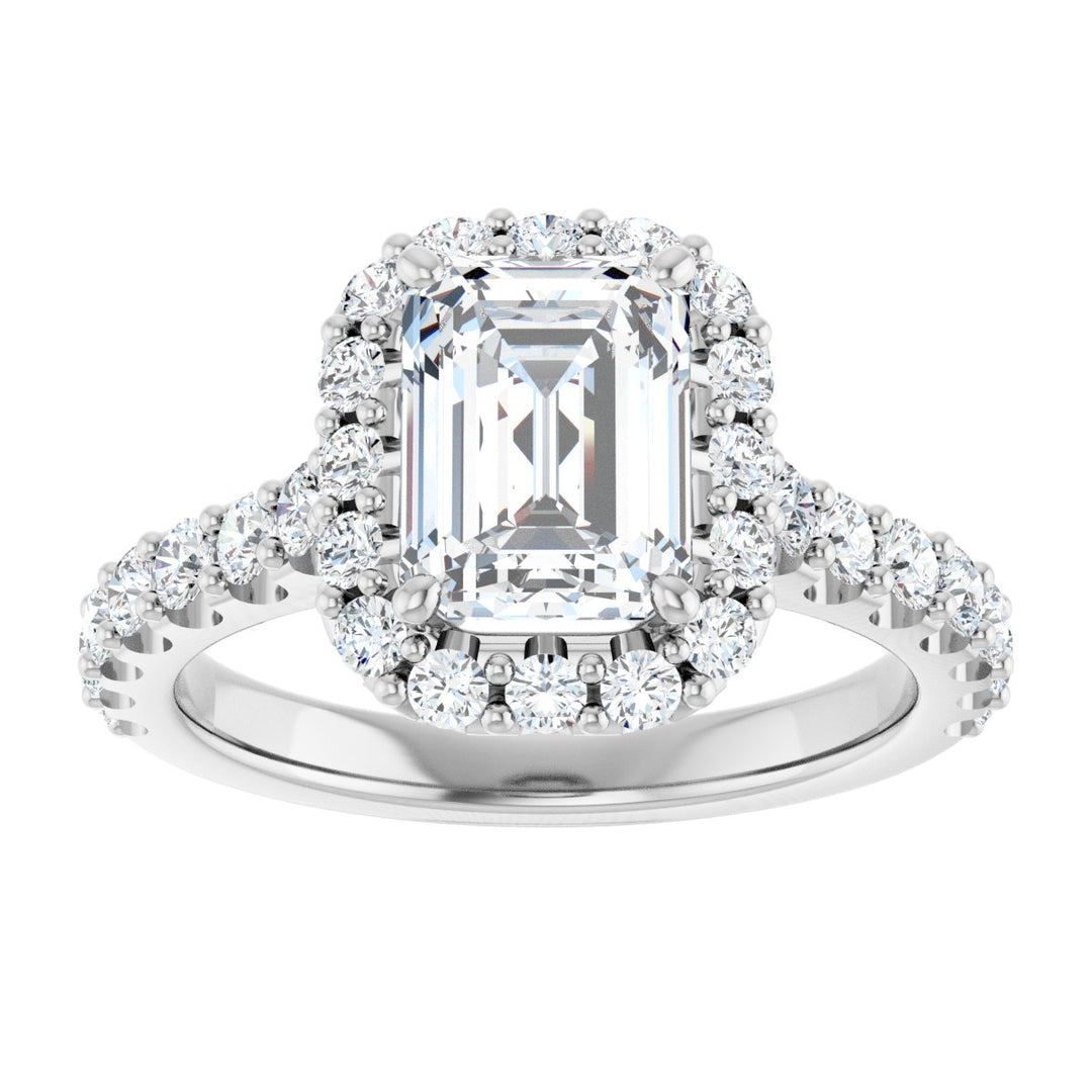 14K Gold 2 1/2 Carat Luxury Lab-Grown Diamond Halo-Style Engagement Ring