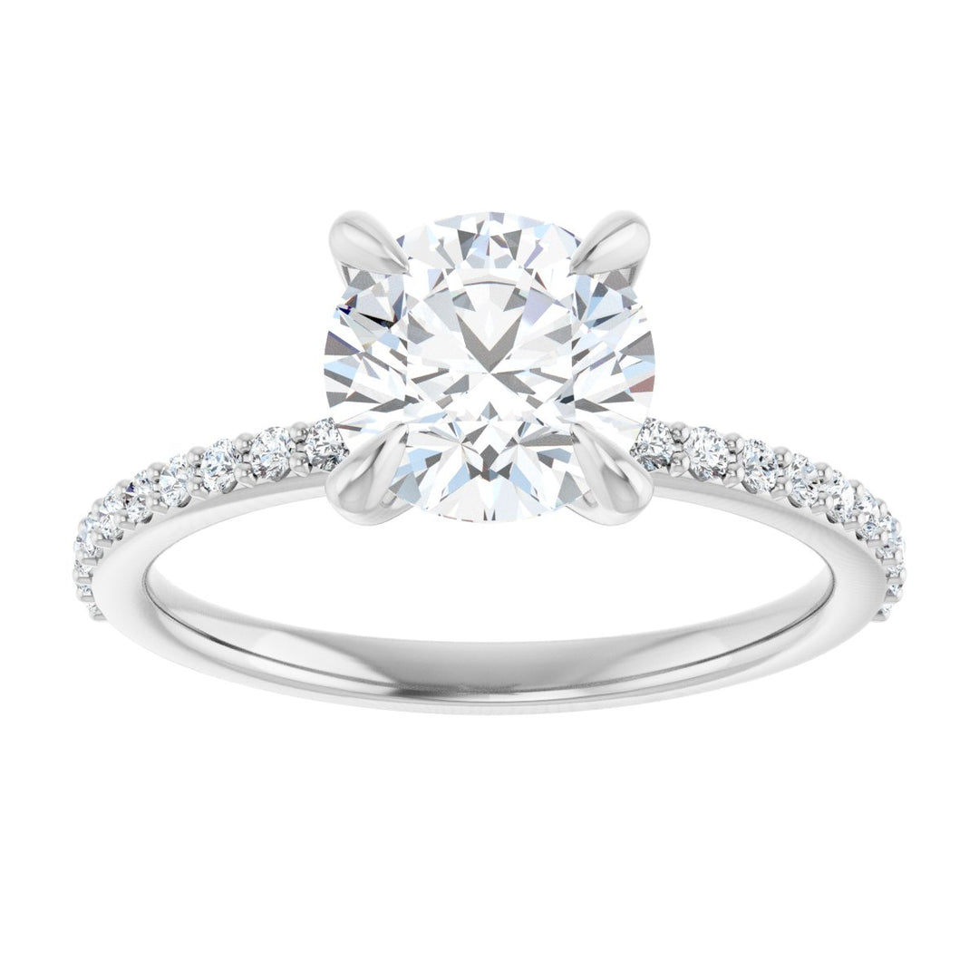 14K Gold 1 1/5-1 9/10 Carat Luxury Lab-Grown Diamond Accented Engagement Ring