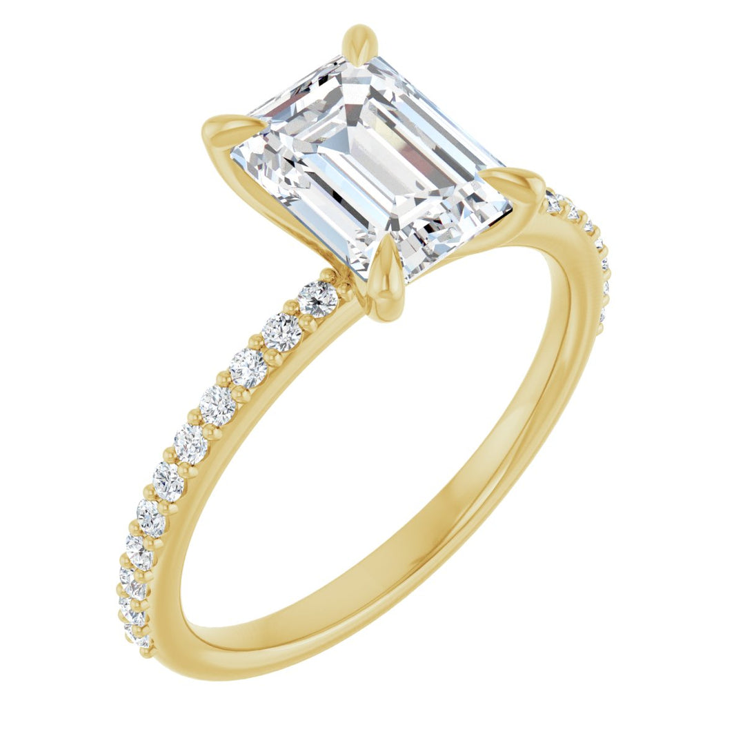 14K Gold 1 1/5-1 9/10 Carat Luxury Lab-Grown Diamond Accented Engagement Ring