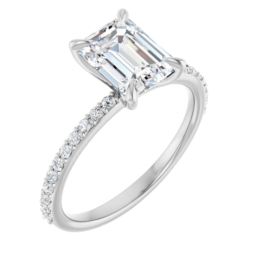 14K Gold 1 1/5-1 9/10 Carat Luxury Lab-Grown Diamond Accented Engagement Ring