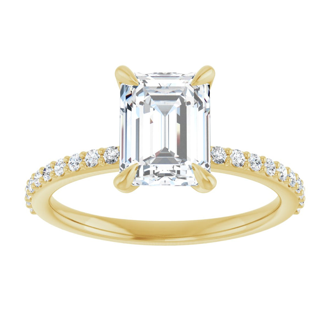 14K Gold 1 1/5-1 9/10 Carat Luxury Lab-Grown Diamond Accented Engagement Ring