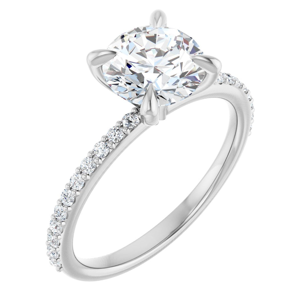 14K Gold 1 1/5-1 9/10 Carat Luxury Lab-Grown Diamond Accented Engagement Ring