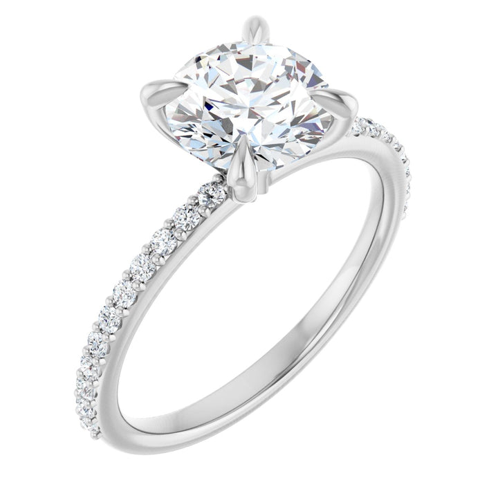 14K Gold 1 1/5-1 9/10 Carat Luxury Lab-Grown Diamond Accented Engagement Ring