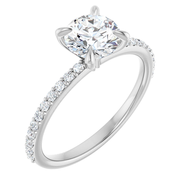 14K Gold 1 1/5-1 9/10 Carat Luxury Lab-Grown Diamond Accented Engagement Ring