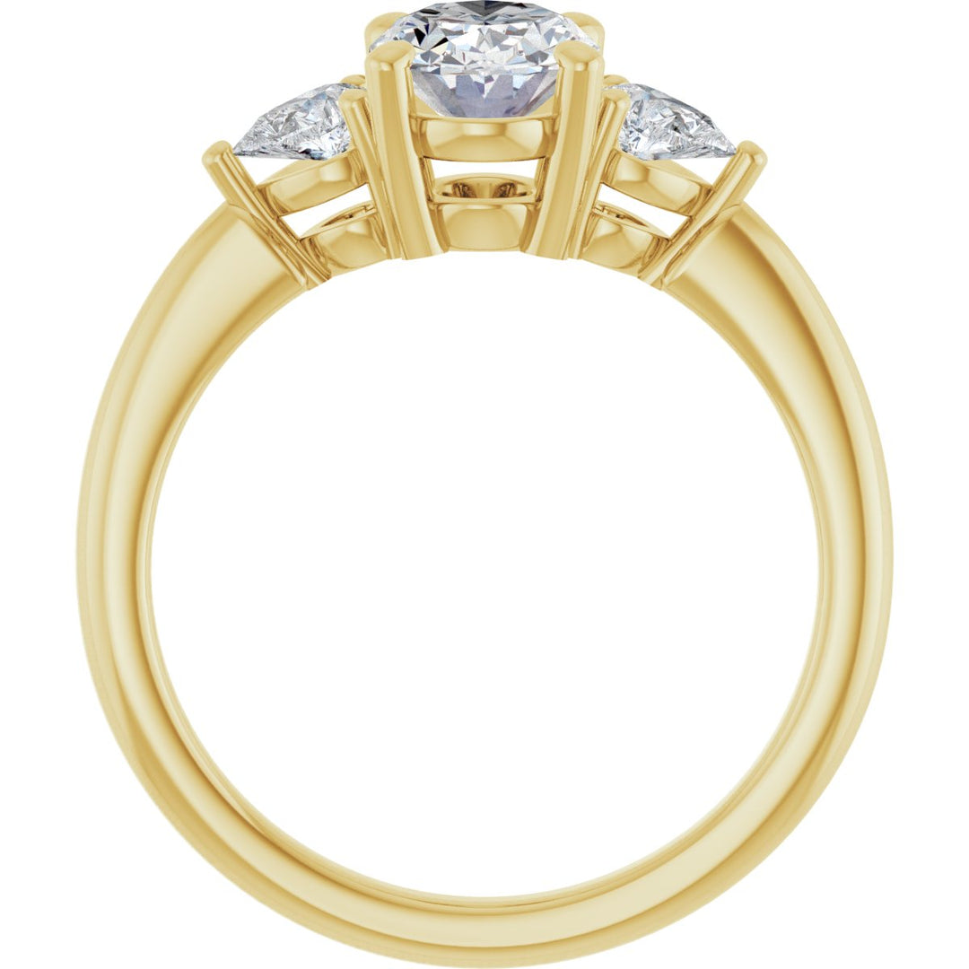 14K Gold 1 1/4-1 3/4 Carat Luxury Lab-Grown Diamond Three-Stone Engagement Ring